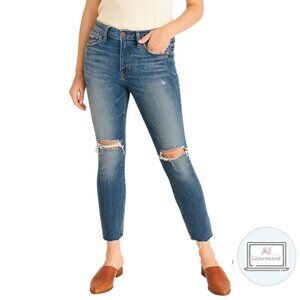 Madewell Womens Slim Boy Jean Med Wash Distressed Stretch Denim Size 28